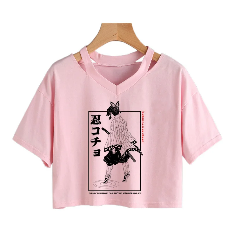 Футболка женская с изображением рассекающего демонов милая графическая рубашка