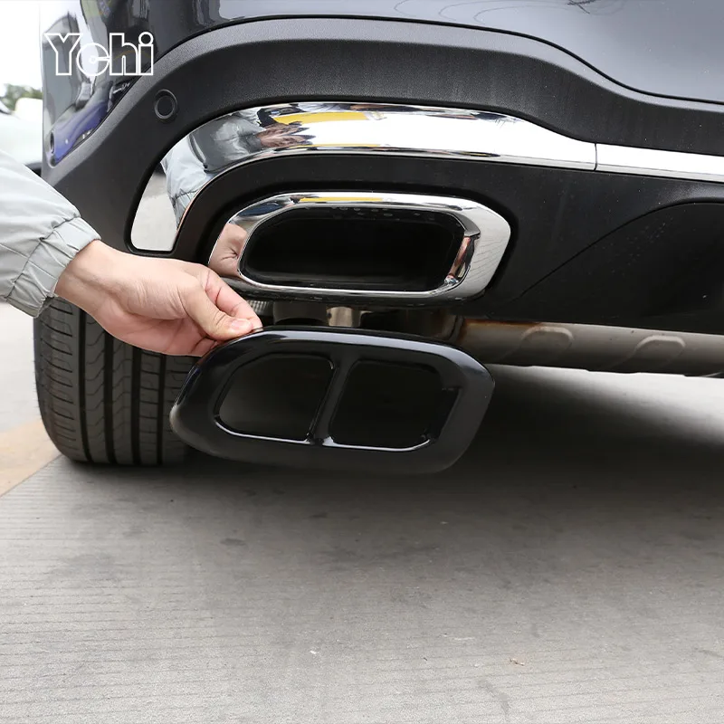 

Для Mercedes-Benz GLC GLE GLS W167 X253 X167 2020-2022 нержавеющая сталь/ABS автомобильный глушитель выхлопной трубы Выходная крышка отделка Аксессуары