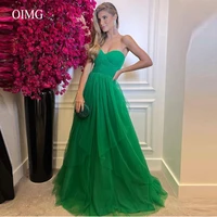 oimg green tulle a line prom dresses sweetheart floor length evening gowns simple party formal dress 2022 robe de mariage