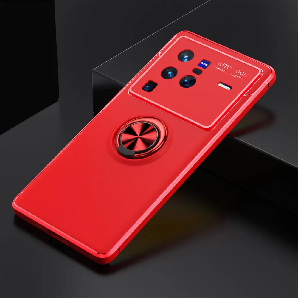 

For VIVO X80 X70 Pro Plus X60 Pro Plus Funda Coque Case For VIVO X80 Pro Cover Matte Flexible Finger Ring Case Coque