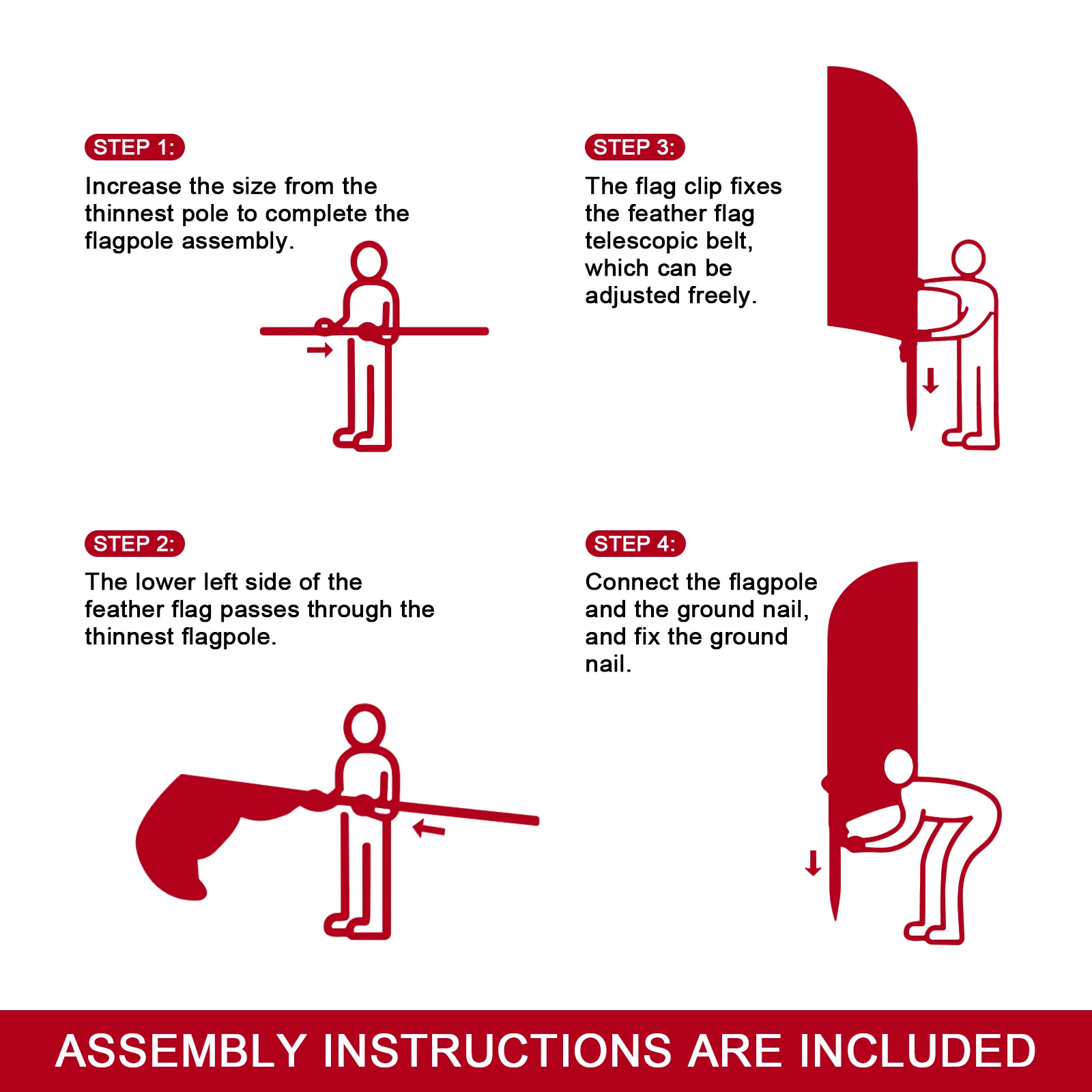 FSFLAG 1 шт. 280 см тату-флаг с перьями флаг флагштоком рекламный наружный баннер