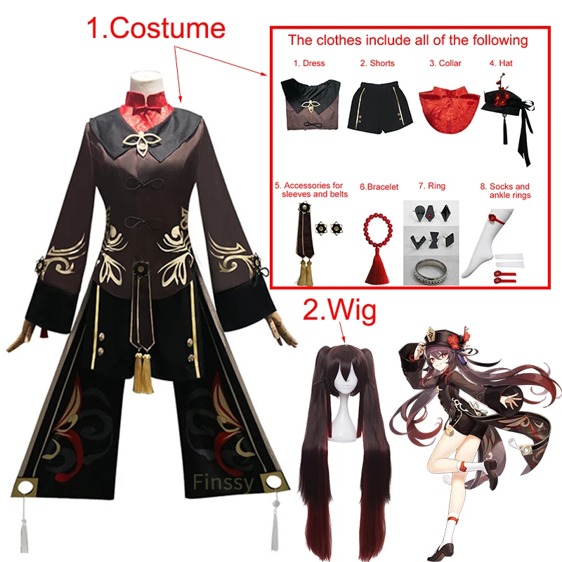 

Genshin Impact Hu Tao Cosplay Costume Chinese Ancient Costume Halloween Carnival Hutao Clothes For Girls