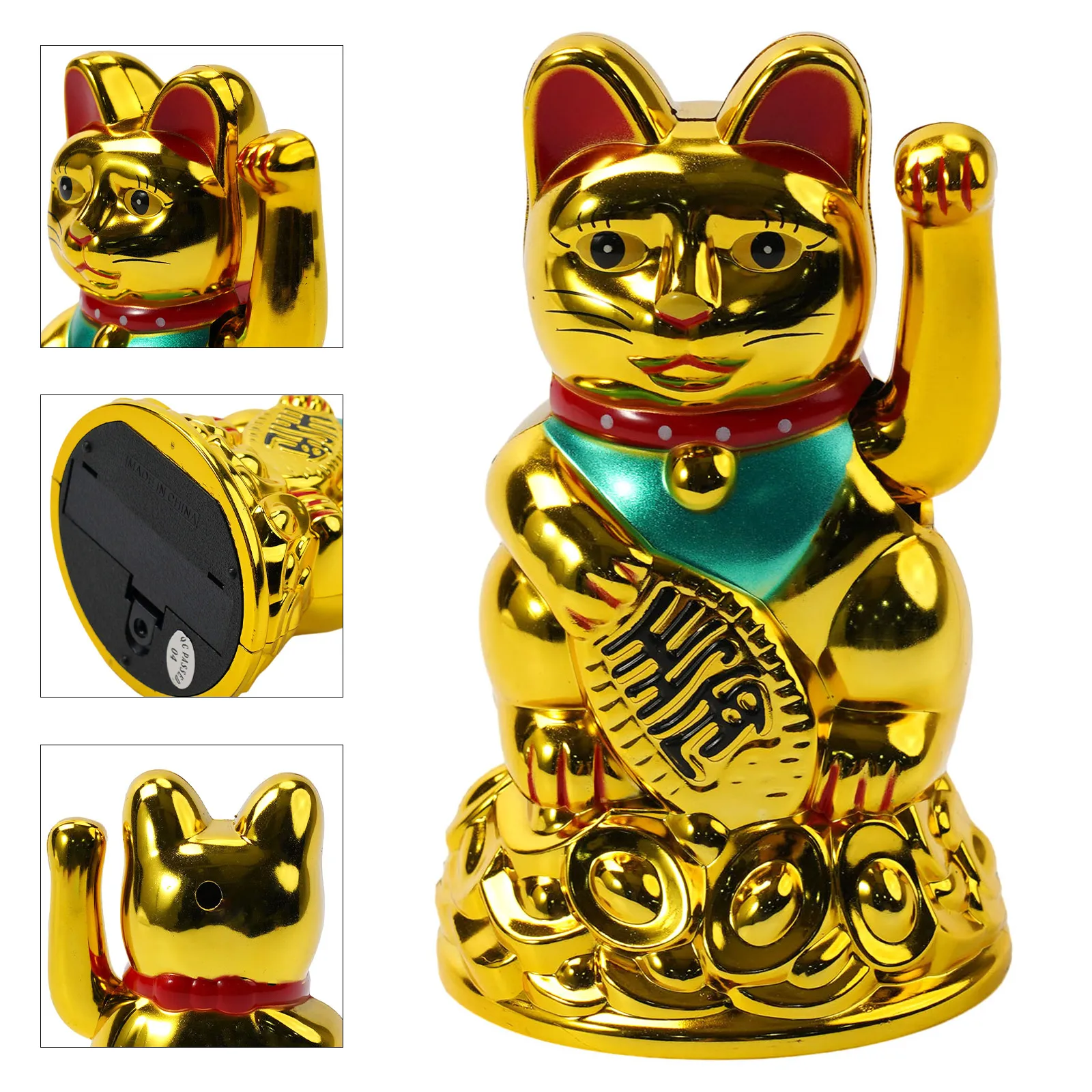 Китайский Lucky Waving Cat Beckoning Maneki Neko Gold Fortune фэн-шуй 6 5 "дюймовый художественный