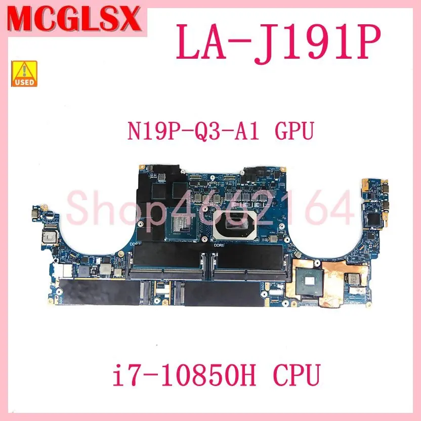 

FDQ50/FDC55 LA-J191P i7-10850H CPU N19P-Q3-A1 GPU Laptop Motherboard For Dell XPS 15 9500 Mainboard Test OK Used