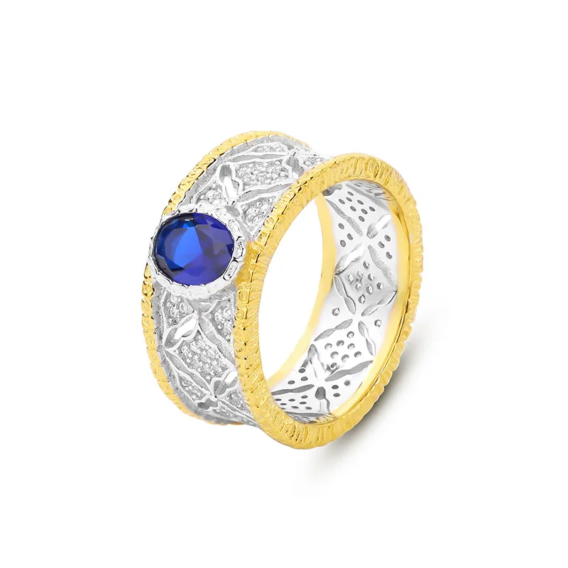 

Amaiyllis 925 Sterling Silver Light Luxury Blue Zircon Index Finger Ring Niche Zircon Embossed Ring Jewelry For Women