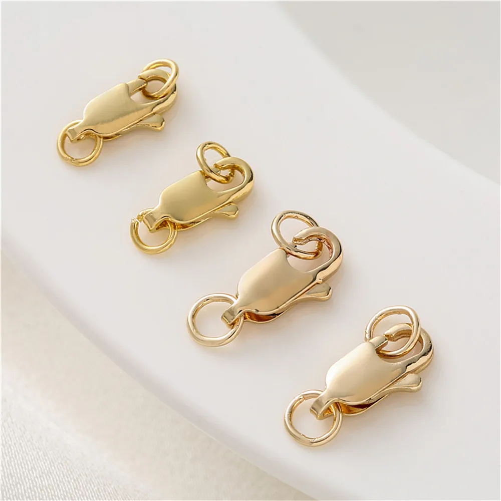 

14K gold with ring fishtail buckle lobster buckle spring connection buckle diy handmade necklace bracelet jewelry accessories