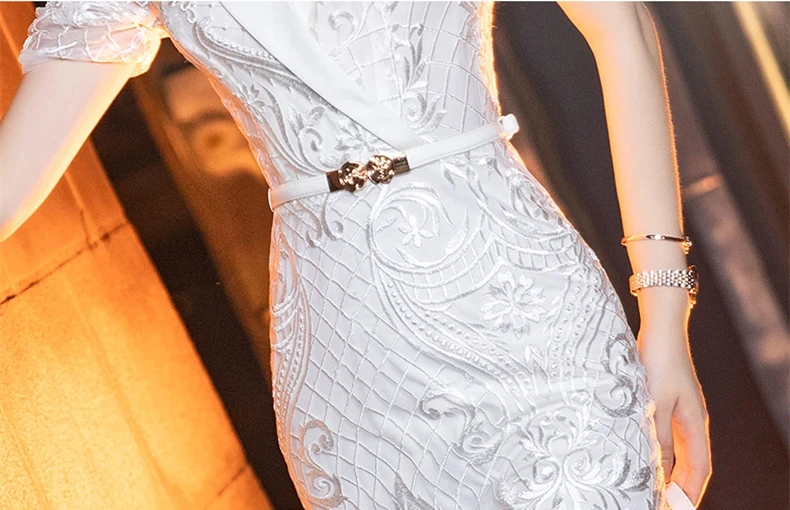 Женское летнее офисное платье с коротким рукавом