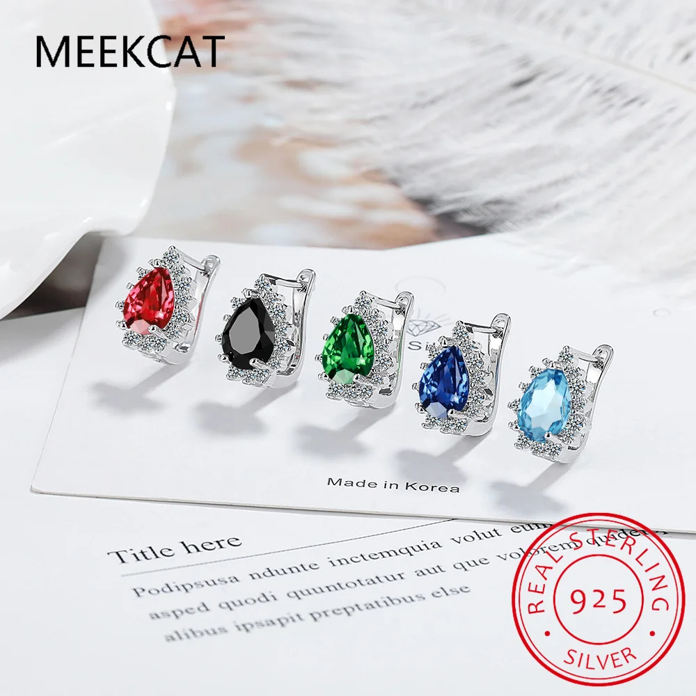 Натуральный гранат синий топаз сапфир рубин изумруд стерлинговое серебро 925