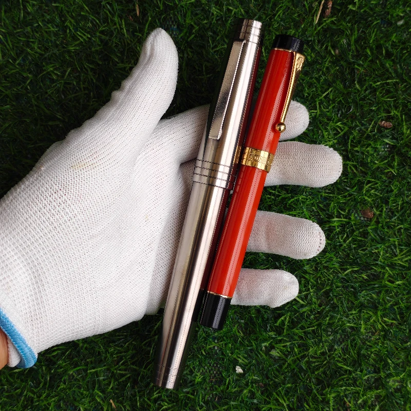 Фото New Oversized Giant Titanium Alloy Fountain Pen with Silver Metal Signature Pen Large Capacity with Ink Absorber,PK Wingsung 930 №1