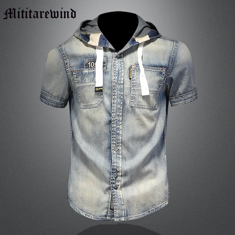 

Джинсовая куртка Y2k мужская с надписью, модная повседневная приталенная куртка из денима в стиле ретро, уличная одежда в стиле хип-хоп, в европейском стиле, на лето