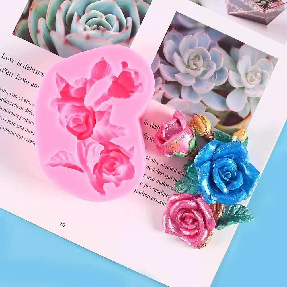 

Силиконовая форма для торта в виде Розы и тюльпана, 3D Цветочная Форма для помадки, форма для кексов, желе, конфет, шоколада, декоративные форм...
