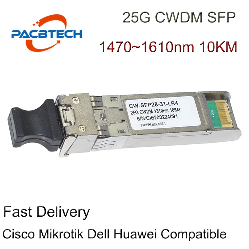 

25G CWDM SFP28 Transceiver Module 25G CWDM SFP 1470~1610nm Duplex SFP Module 10KM