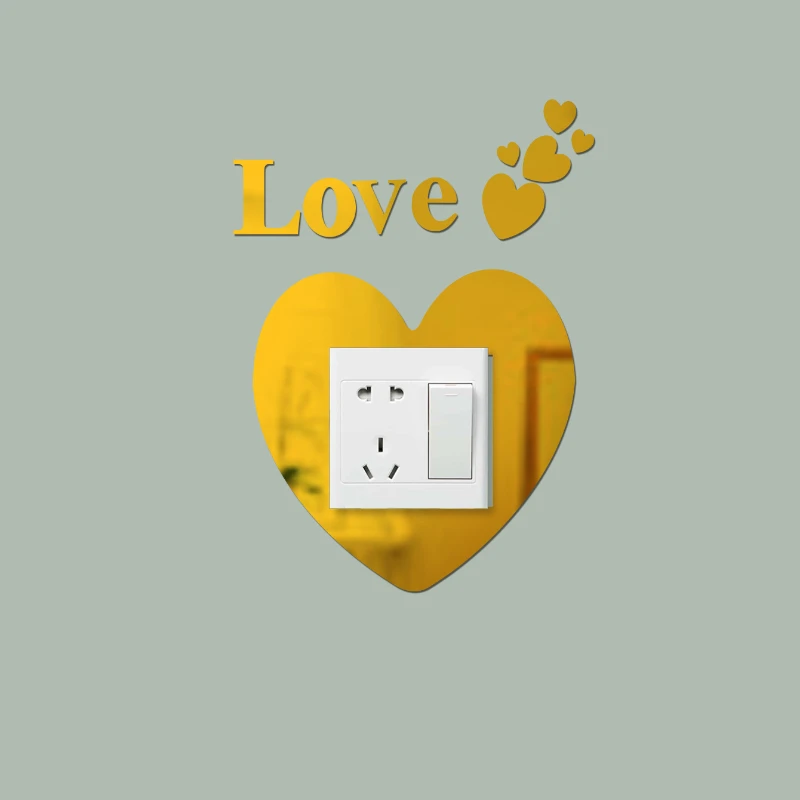 

New Wall Switch Decoration Sticker Mirror Acrylic Removable Beautification Strong Room Decor