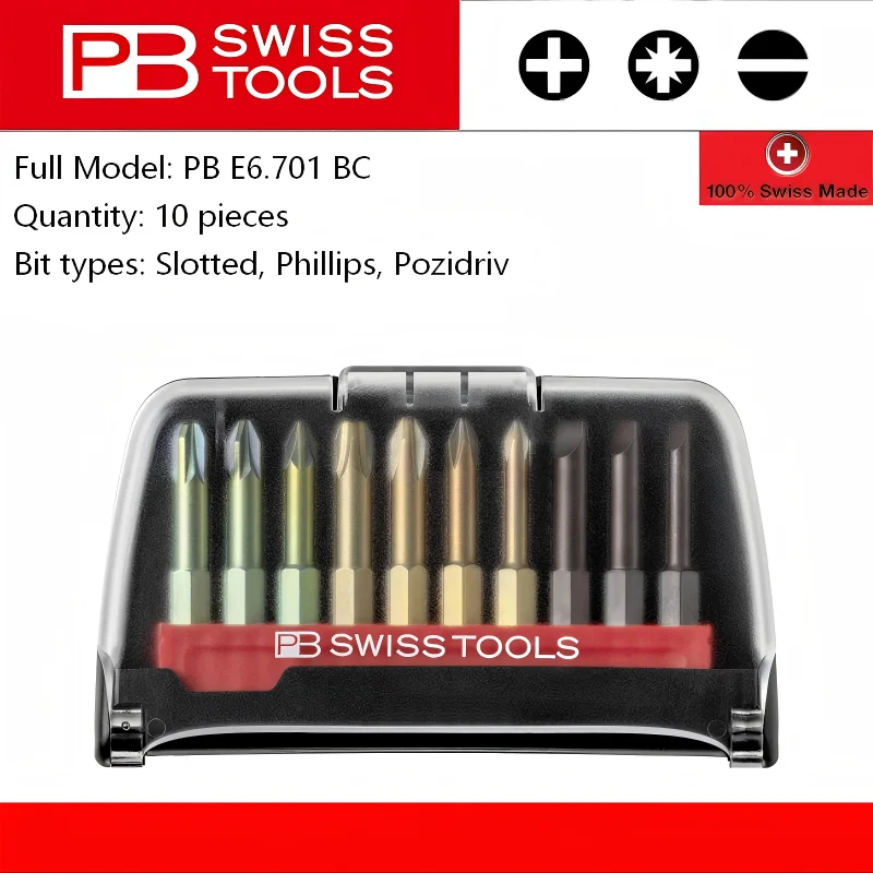 Фото Набор бит PB Swiss Tools Hardened Anti-Camout E6.3 (10 шт.) для обслуживания автомобильной электроники, в кейсе PB E6.700 E6.701 E6.702 №2
