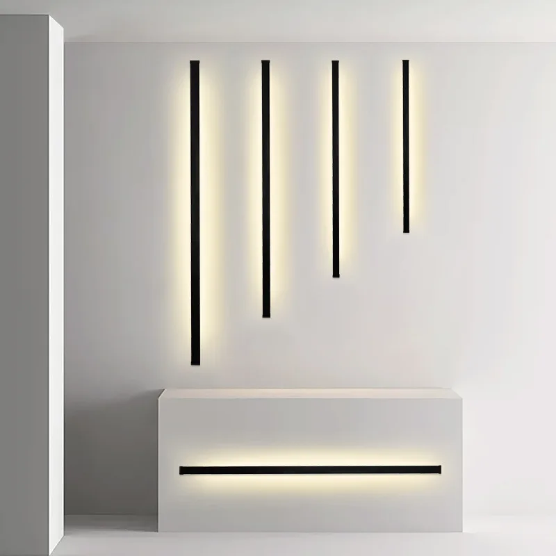 Lámpara LED de pared con control remoto para el hogar, iluminación de fondo moderna, larga, RGB, para dormitorio, escaleras, sala de estar, sofá, decoración
