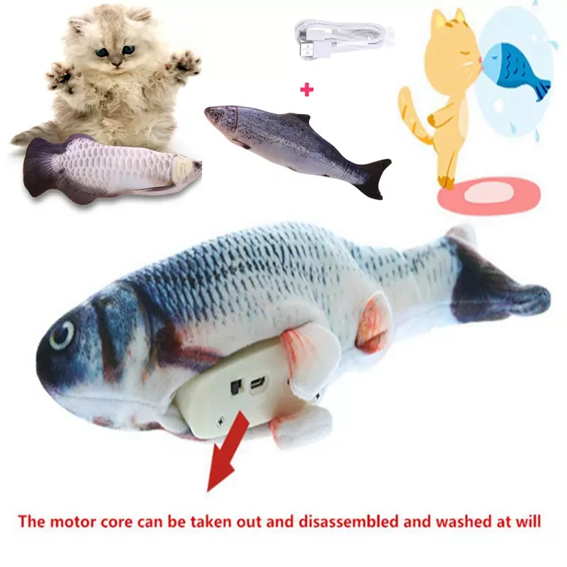 Электрическая рыба-кошка игрушка домашний питомец 3D имитация рыбы мягкая