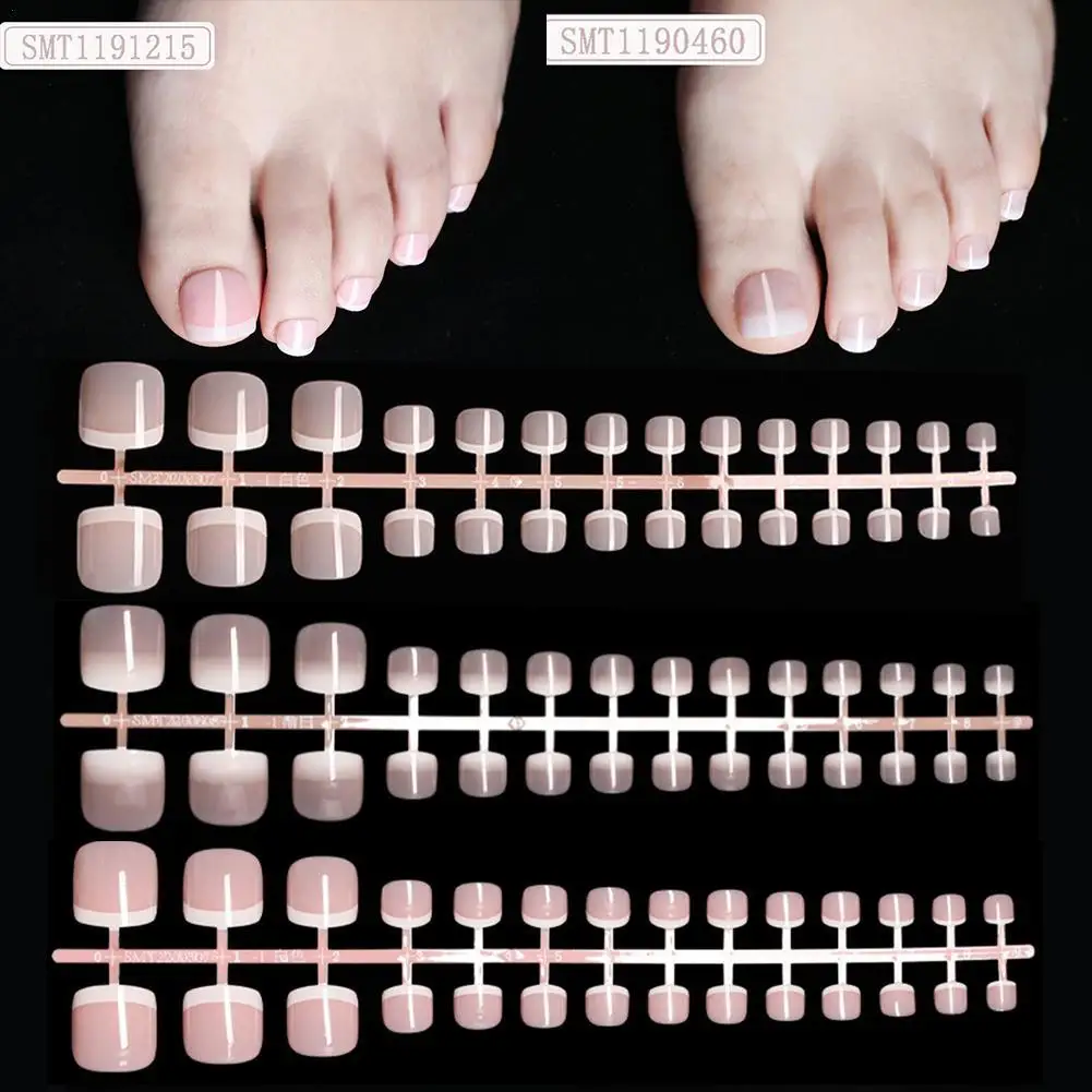 

24pcs French Fake False Nail Tips Full Cover Natural Toes Nail Manicure Tool Hand Nail Foot False Nail Acrylic Nail Art Decor