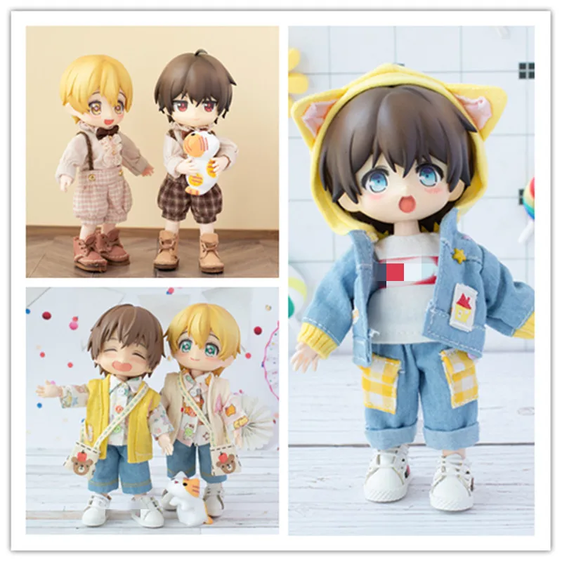 

Ob11 baby clothes casual style hooded denim suit coat 12 points BJD baby clothes GSC coat pants P9