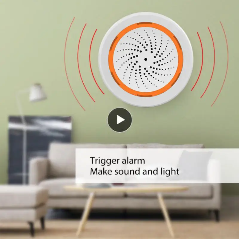 

90db Siren 2 In 1 Sensor Indoor Built-in Siren Alarm Zigbee Usb Sound Light Sensor Smart Home 40m Tuya Smart Zigbee Sensor