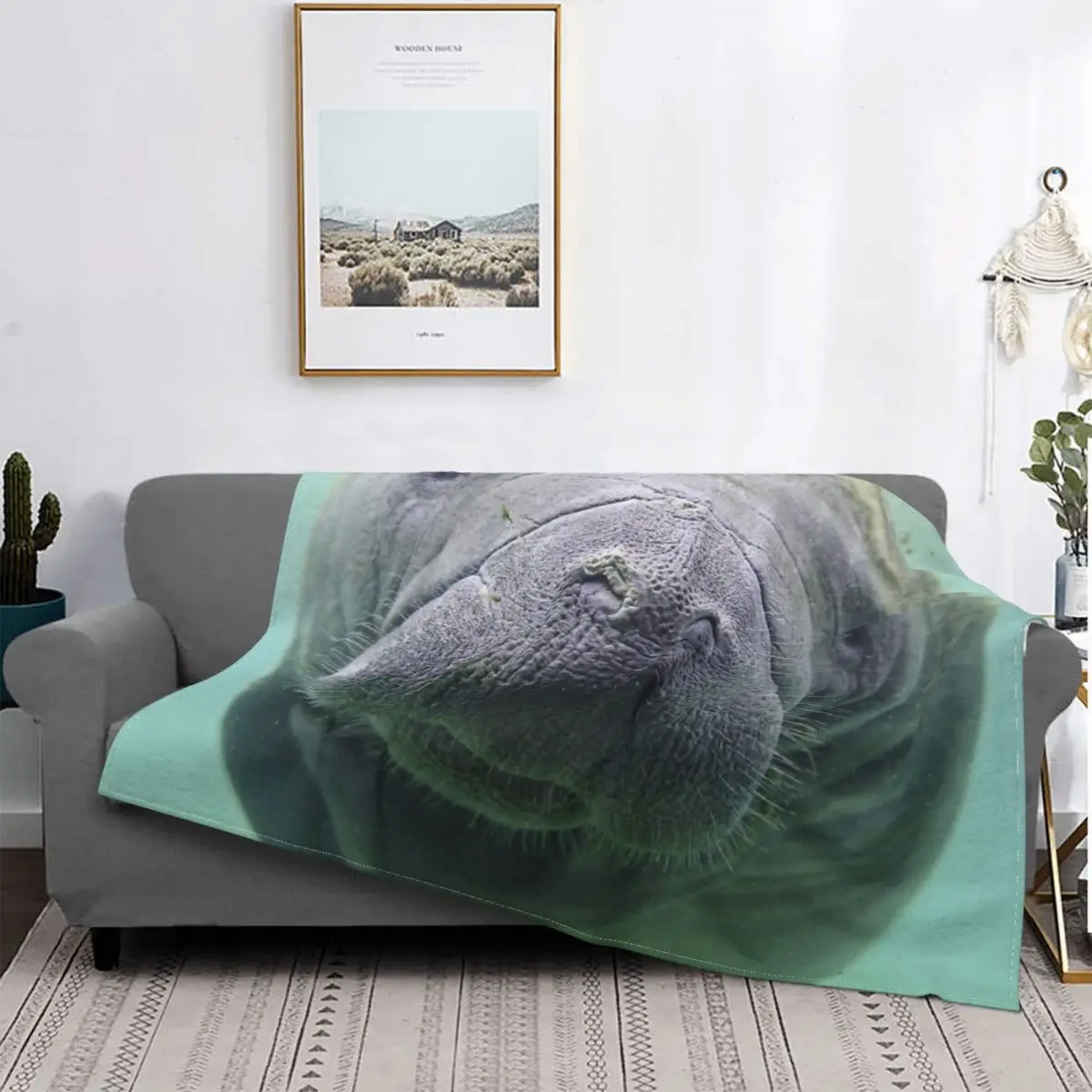 

Manta de Manatee para cama, manta Thermal a cuadros de Anime, colcha para cama