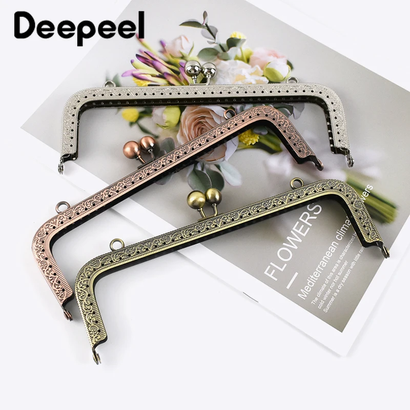 2/5pcs 20CM Square Bags Handle Embossed Purse Frame for Bag DIY Sewing Brackets Material Hardware Wallet Kiss Clasp Accessory | Багаж и