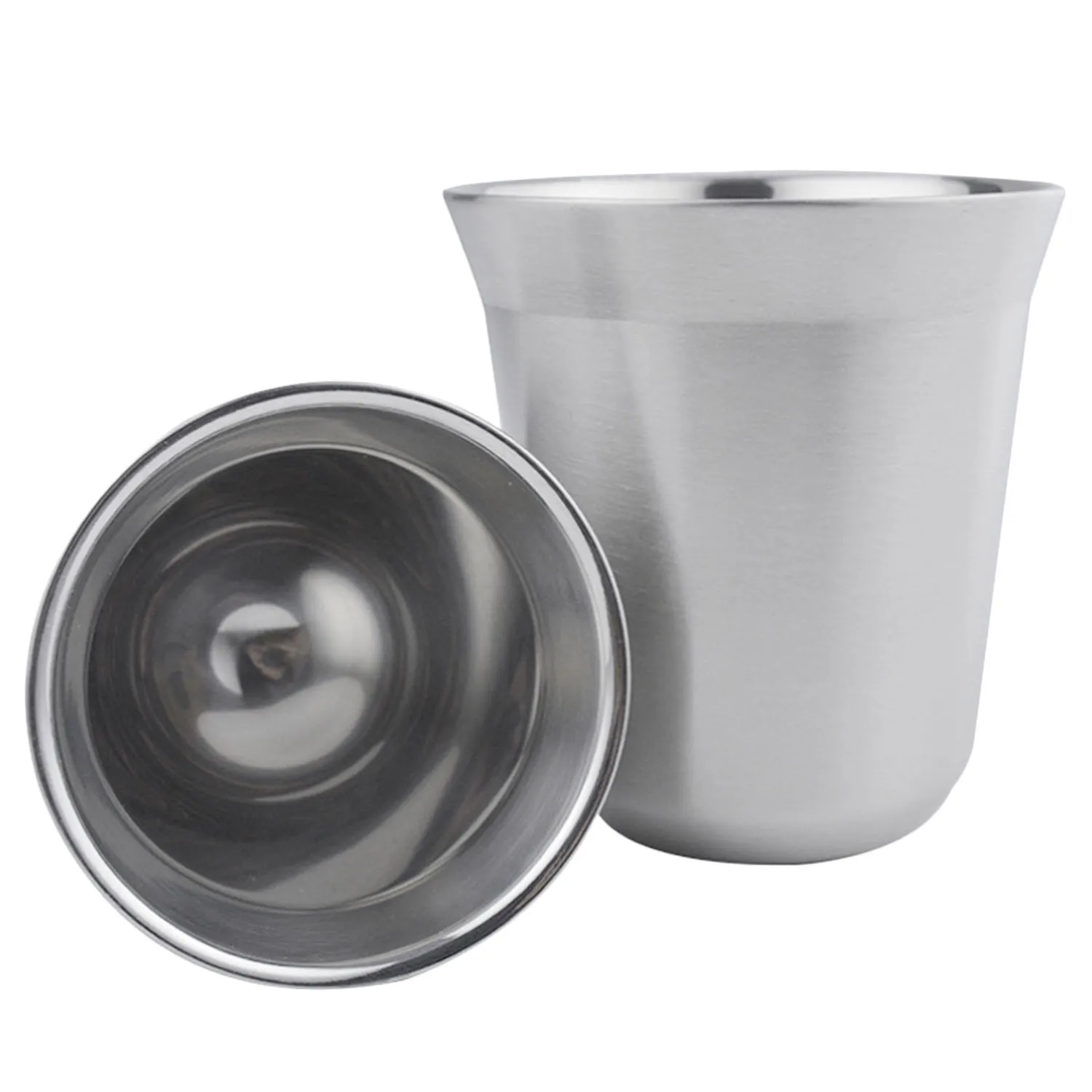 

Behogar 2PCS 170ml/5.75OZ Coffee Cup Double Wall Insulation Anti-scalding Stainless Steel Coffee Cup for Espresso Coffee Mug