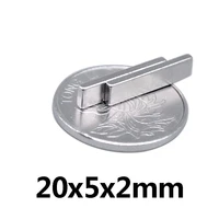20100pcs 20x5x2 mm block super strong magnetic magnets 20mm5mm2mm permanent neodymium rectangular magnet 2052 mm 20x5x2mm