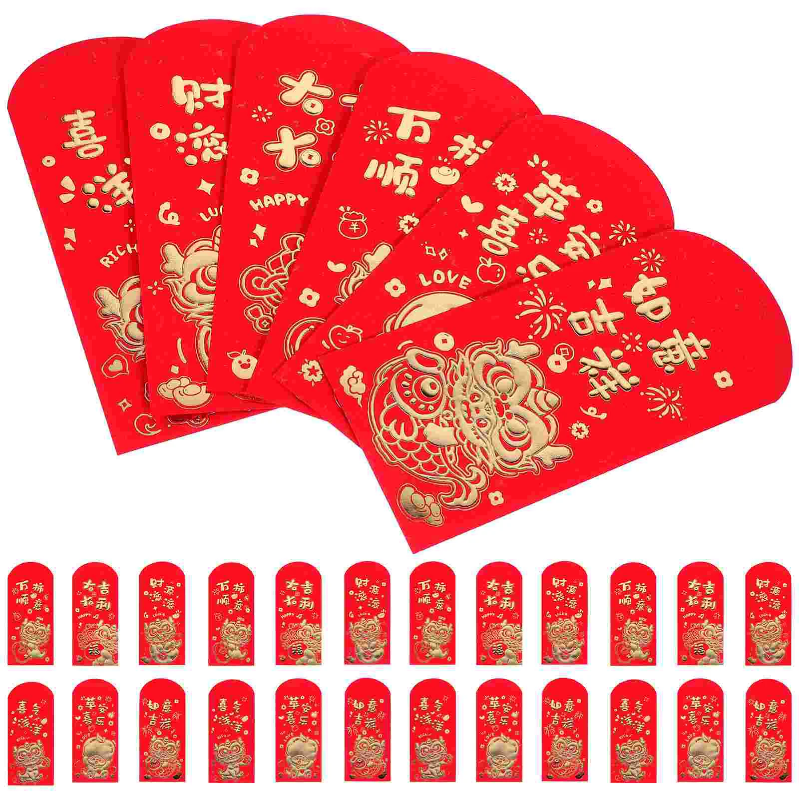 

30 шт. конверты, красный Год Дракона, конверты, карман для денег Lai Si Feng, китайский 2024 пакет, новые пакеты