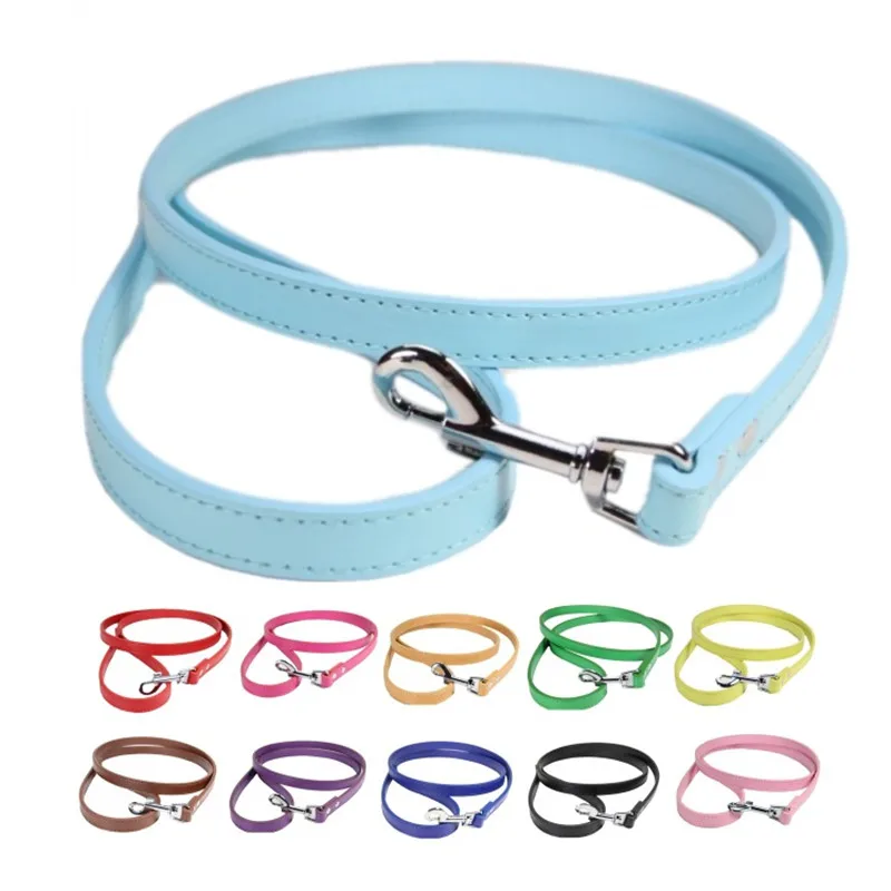 

PU Dog Leash Rope Solid Color Walking Training Metal Ring Dogs Leash Pet Accessories Product Puppy Small Medium Dog Pomeranian