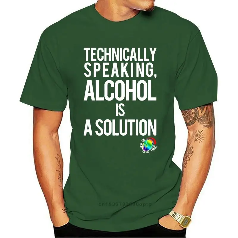 

New Alcohol Is A Solution Men's T-Shirt By Tee Shirts Style Vintage Tees Short Sleeve Funny Top Tee 2021 2021est Fashion