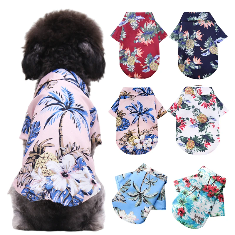 

Hawaiian Beach Style Dog T-Shirts Thin Breathable Summer Dog Clothes for Small Dogs Puppy Pet Cat Vest Chihuahua Yorkies Poodle