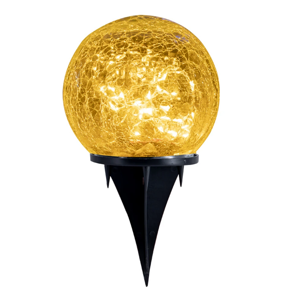 

Garden Solar Ball Lights Outdoor Waterproof, Cracked Glass Globe Solar Power Ground Lights For Path Yard Patio Lawn