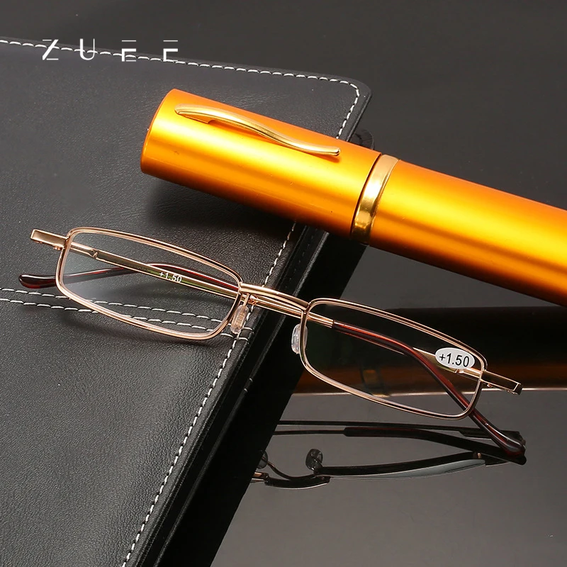 

Очки для чтения ZUEE унисекс, для мужчин и женщин, ульсветильник портативные очки для чтения при дальнозоркости, с чехлом, очки с диоптриями + 1,0 ~ + 4,0