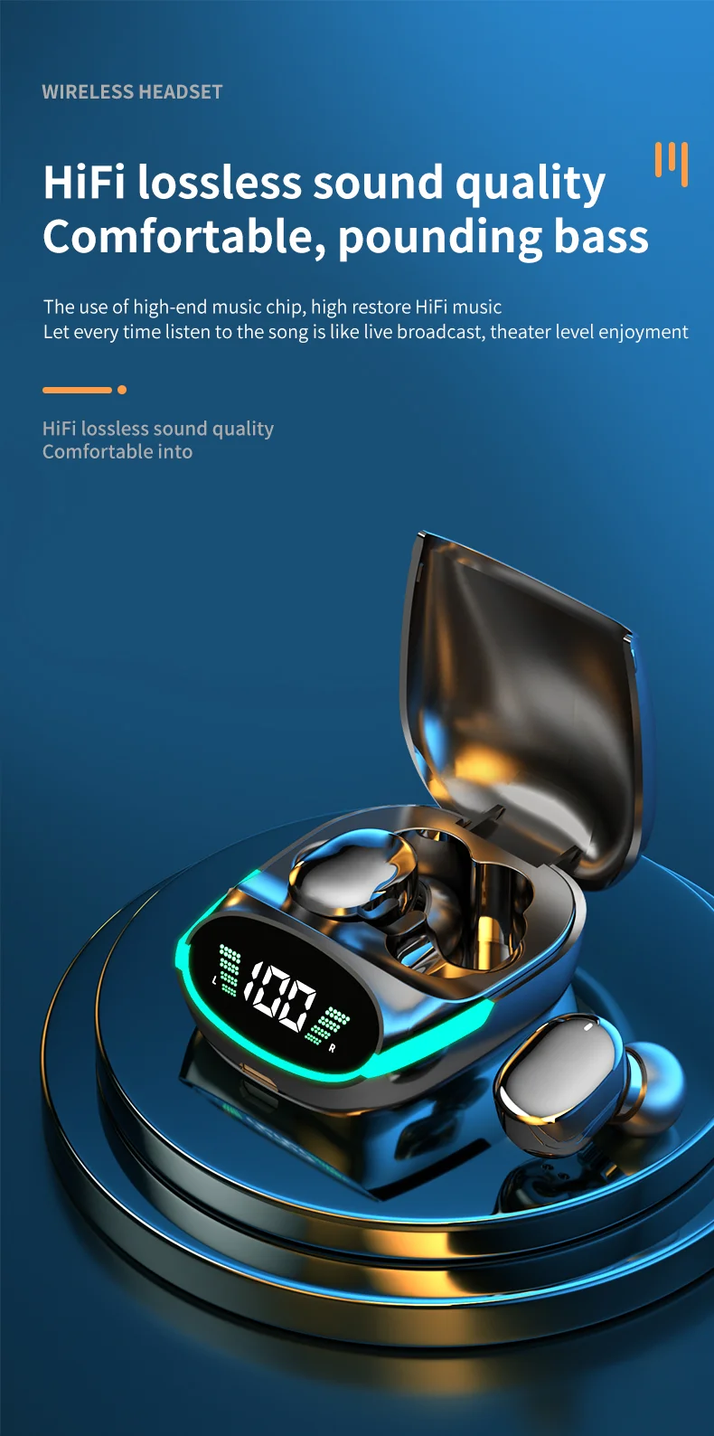 

TG06 TWS Wireless Earphones Bluetooth Headphones Noise Cancelling Waterproof LED Display Screen Headset 3D Stereo For Airpods
