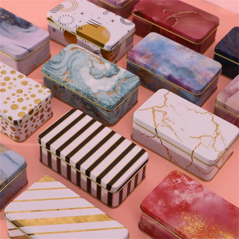 With Small Box Empty Box Portable Candy Iron Box Lid Organization Home Storage Carry Mini Box Candy