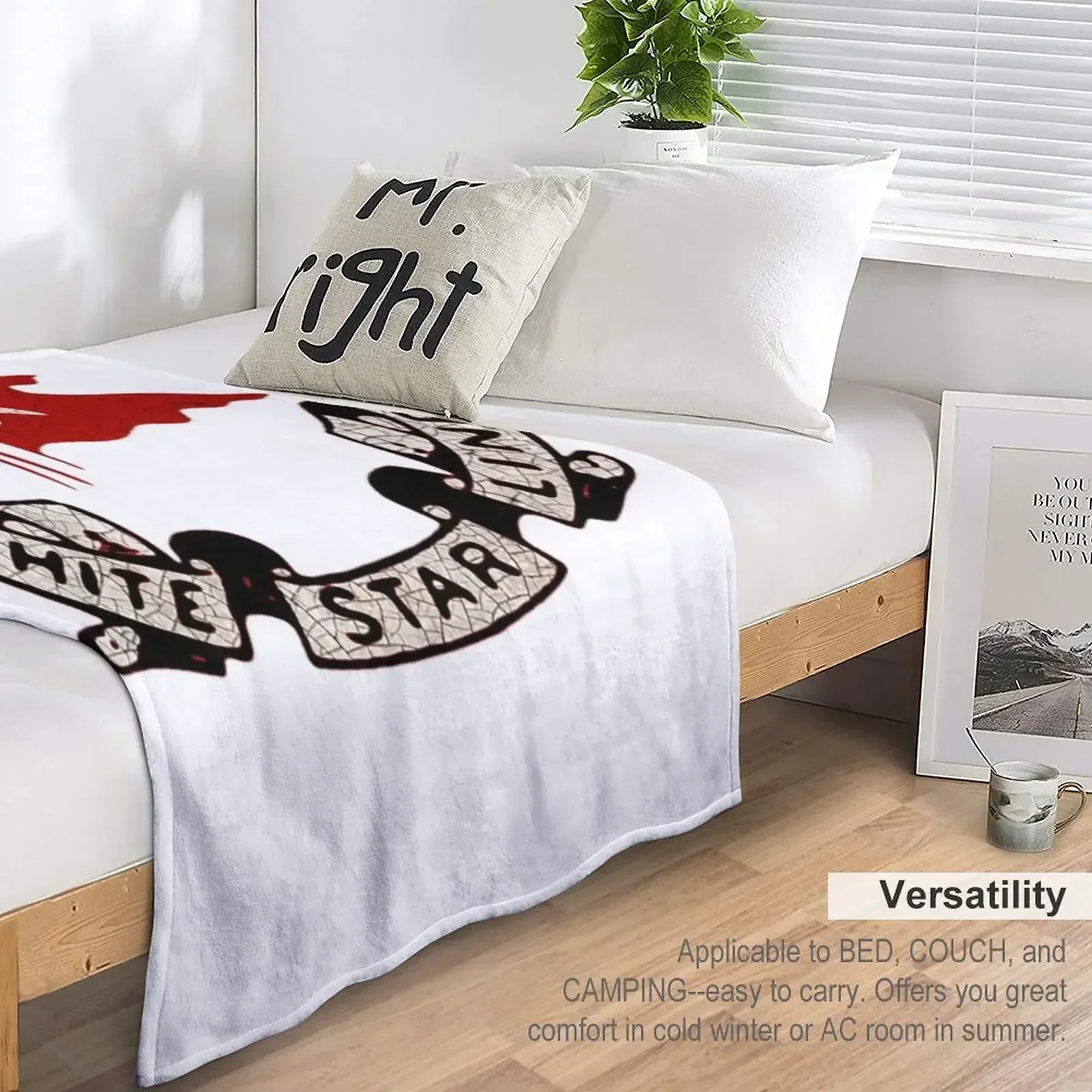 Футболка с белой звездой одеяло волосатое милое для декоративных кроватей в