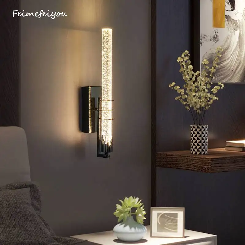 

LED Home Decor Wall Lamp Luxury Crystal Bubble Shade Indoor Lighting Wall Lighting for Living Room Bedroom Study Background Lamp