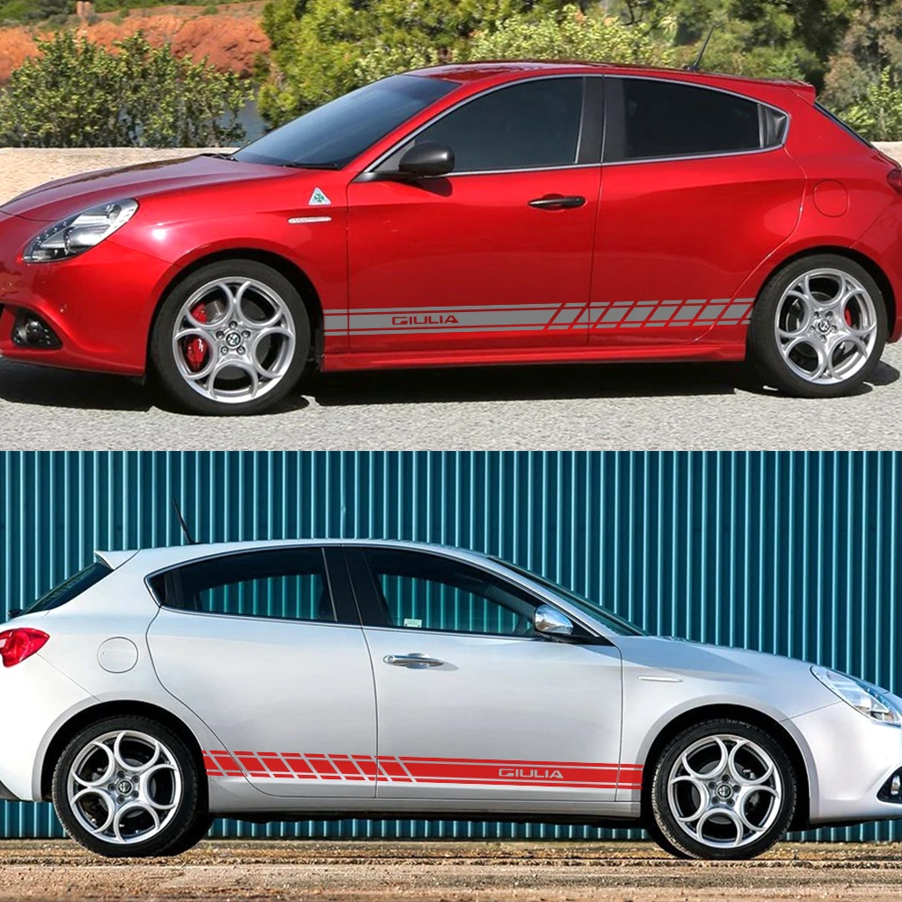 Car Door Side Skirt Stickers for Alfa Romeo 159 147 Giulietta Stelvio 4C MITO 156 Giulia Sportiva Decals Universal Accessories |