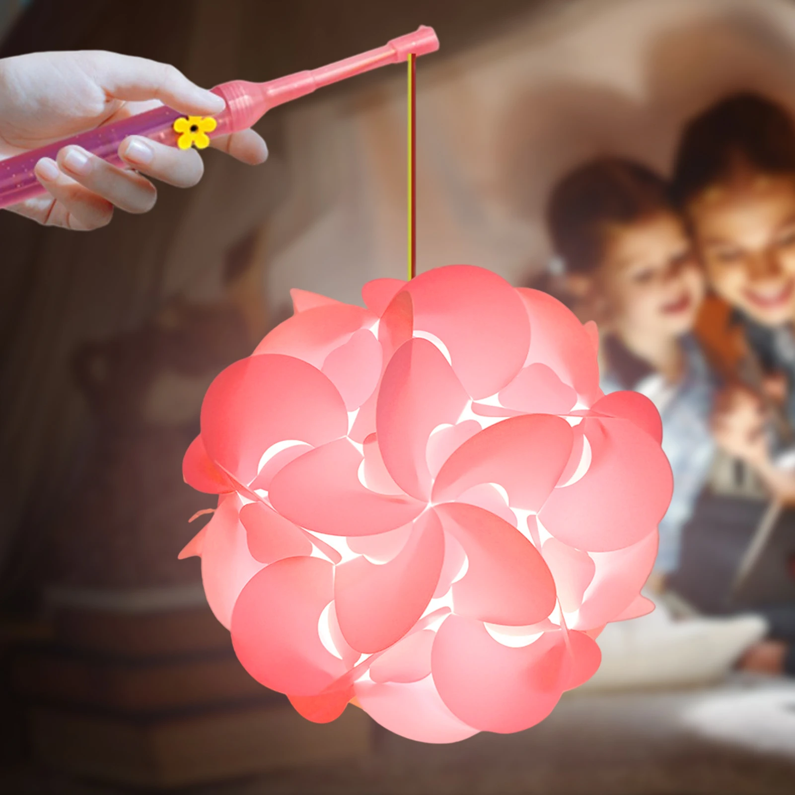 

2022 Chinese New Year Lantern Hanging Pendant for Home Paper Lantern Lamps Handmade DIY 3D Puzzle Festival Valentines' Day Decor