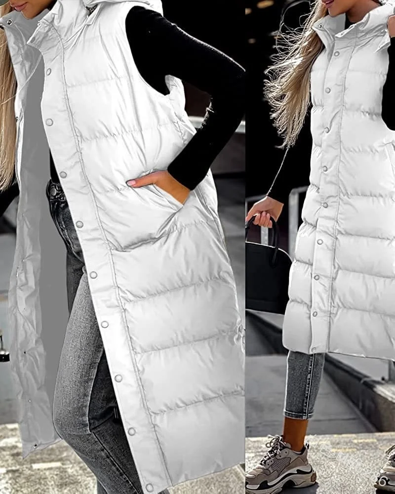 

ded Zipper Jacket Women Oversize Waistcoat Winter Outerwear ded Parka Fashion Quilted Vest Casual