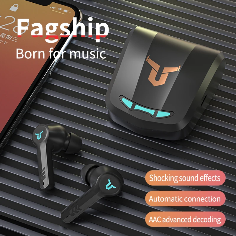 

Gaming Earbuds 5ms Low Latency TWS Bluetooth Earphone With Mic Bass Audio Sound Positioning PUBG Wireless Headset Sports LED