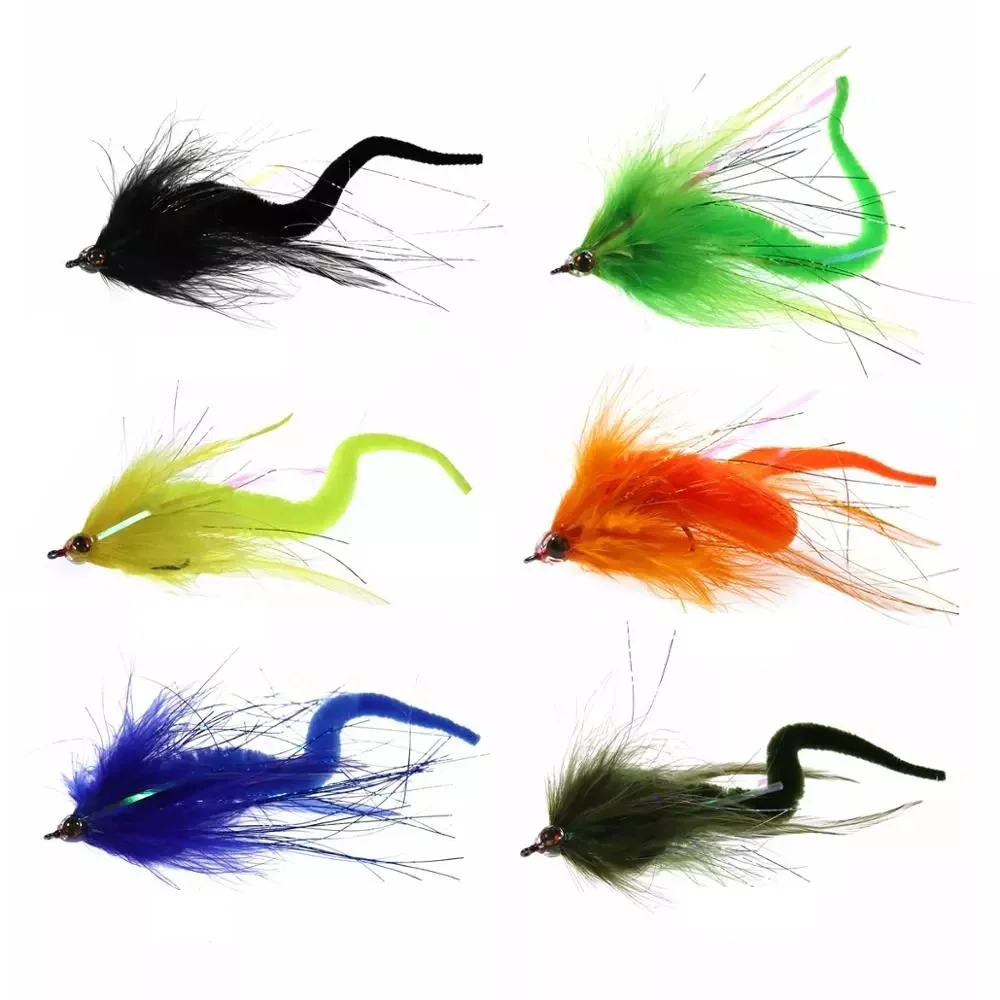 

5pcs Fly Fishing Flies Streamers Trout Salmon Bass Fly Fishing Lure High Carbon Hook Artificial Bait Saltwater Bass Steelhead