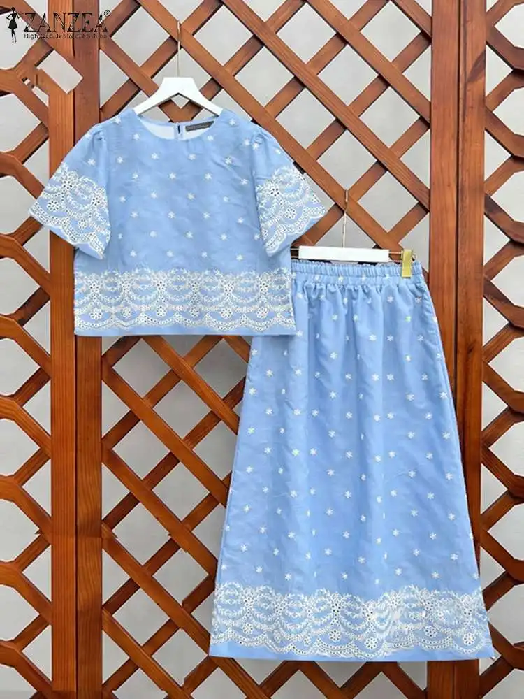 Женский короткий топ ZANZEA наряды из 2 предметов модные праздничные богемные