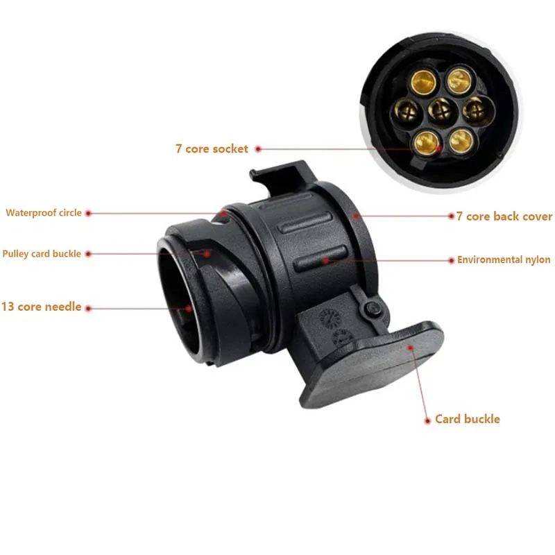 

1 шт., прочный адаптер для прицепа, от 13 до 7 контактов, 12 В