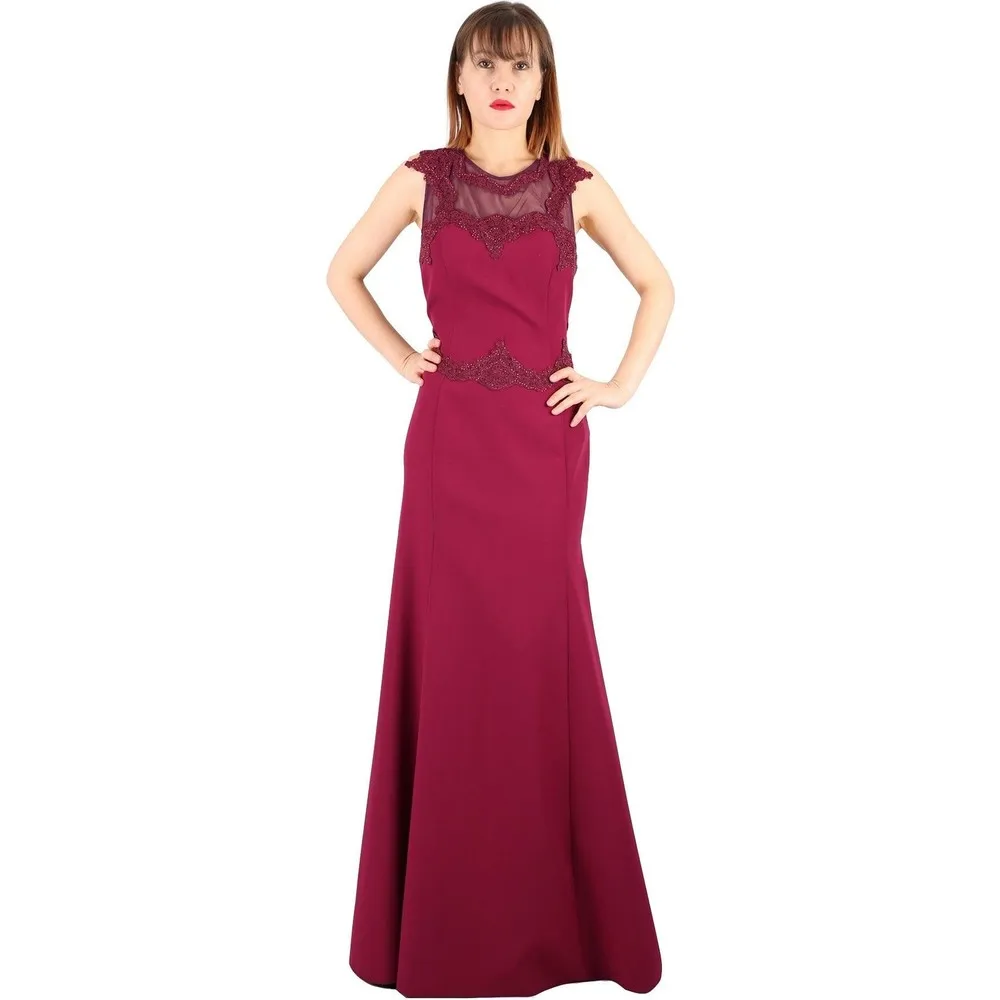 

Женское вечернее платье Dorlie Fierte большого размера, TN7640, кружевное Сетчатое платье без рукавов с круглым вырезом, обручальное платье из крепи...
