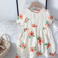 2022 summer new thin and breathable kids dress for girl baby pastoral princess dress sweet children clothing