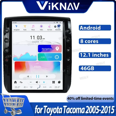 Автомобильный радиоприемник Android11, 128 ГБ, для Toyota Tacoma 2005-2015, автомобильное стерео, GPS, мультимедийный плеер, головное устройство, беспроводной Carplay, сенсорный экран