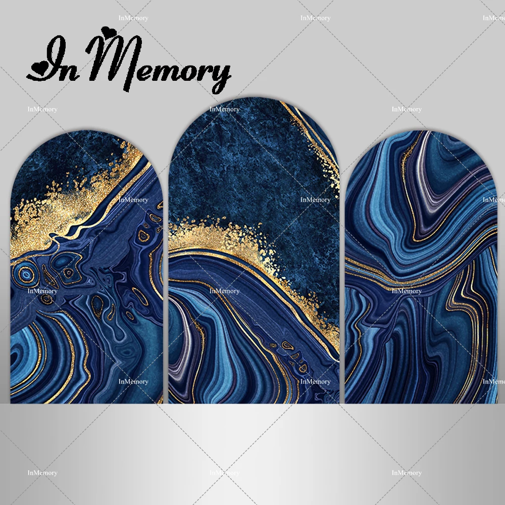 Эстетический королевский синий золотой гранит мраморная арка фон для детского