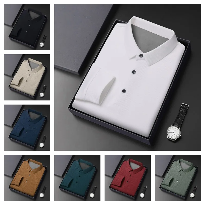 

Мужская Осенняя Модная Повседневная вязаная плюшевая однотонная кофта с отворотом и длинными рукавами