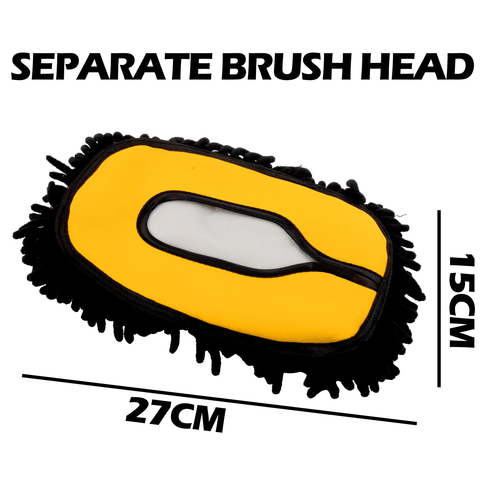 

27x15cm 1x Mop Brush Cover Built-in Sponge Universal Yellow Cleaning Brush Cover For Most Car Models Replacement